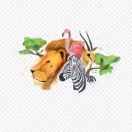 卡通动物园免抠素材 高清PNG