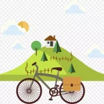 卡通风景 透明背景PNG