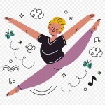 舞蹈插画 透明背景PNG