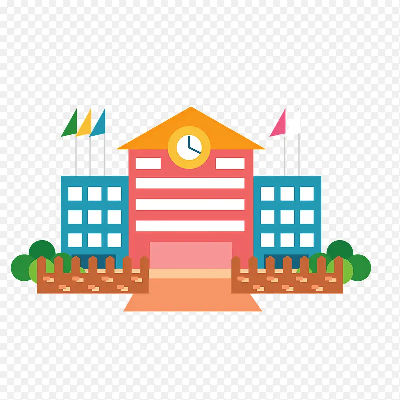 学校建筑插画