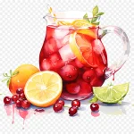 彩色水果饮料插画 高清PNG