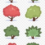 树木种类插画 免费PNG素材