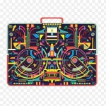 收音机插画 透明背景PNG