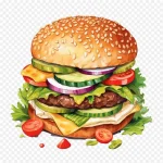 汉堡插画 免费PNG素材