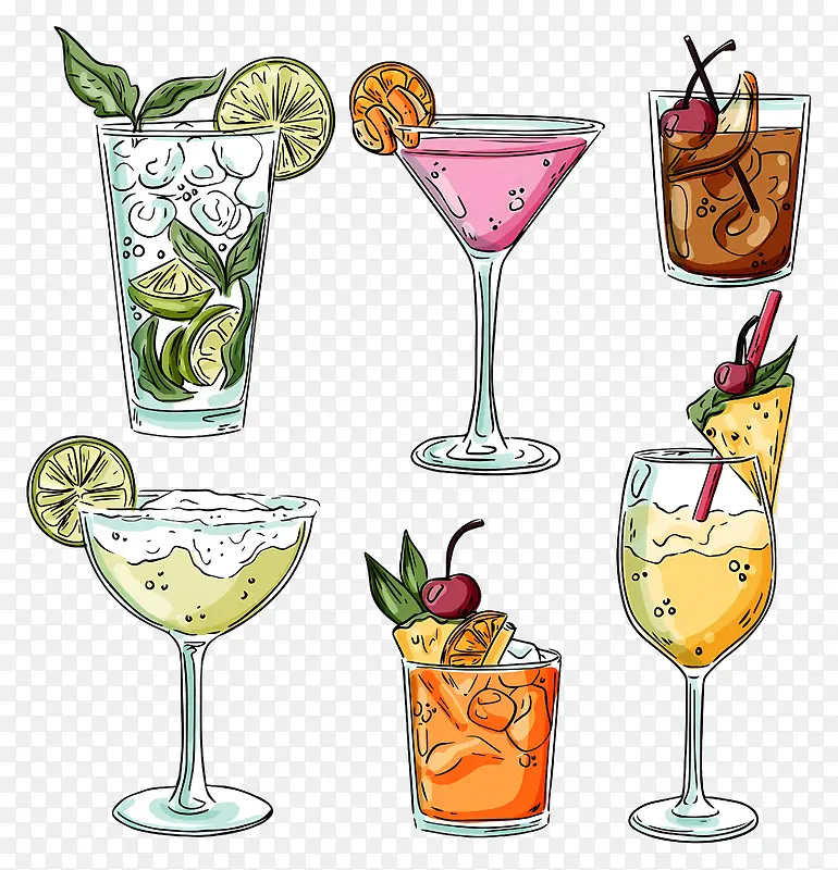 鸡尾酒插画