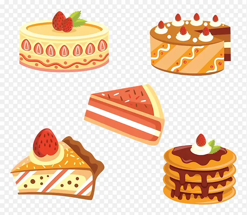 各式甜点插画