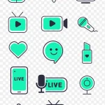 绿色直播图标 高清PNG