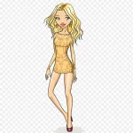 时尚矢量卡通美女 高清PNG