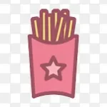 卡通漂浮薯条 免费PNG素材