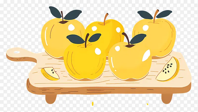 黄色苹果插画