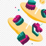 美食手绘插画,甜点插画元素 透明背景PNG