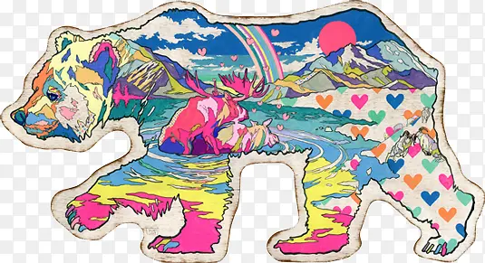 北极熊创意插画