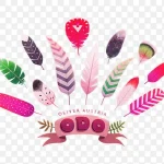 羽毛插画 免费PNG素材