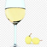 白葡萄酒与葡萄插画 高清PNG