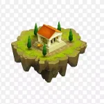 手绘场景素材 透明背景PNG