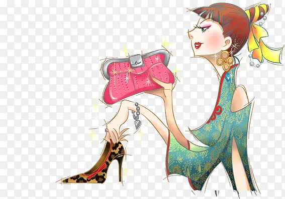 手绘时尚女人