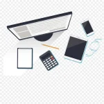 手绘工作台桌面 免费PNG素材