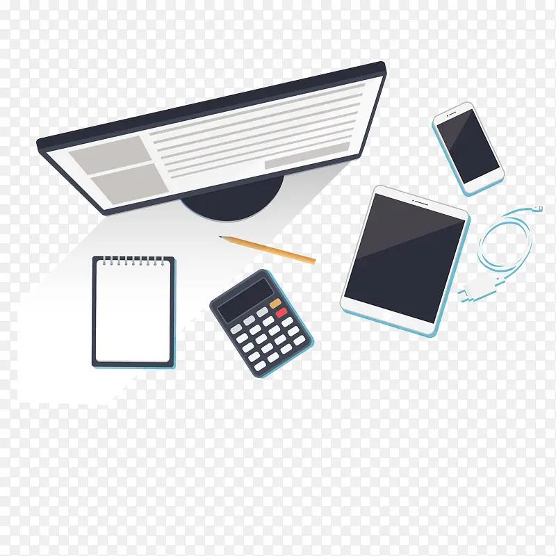 手绘工作台桌面