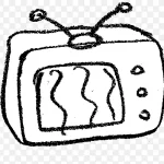 卡通简约手绘电视机 高清PNG