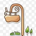 手绘路牌 透明背景PNG