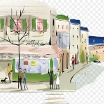 手绘城市建筑 插画 手绘 免费PNG素材