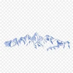 可爱卡通手绘 雪山 手绘 透明背景PNG