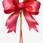 红色丝带蝴蝶结装饰 透明背景PNG