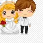 可爱卡通恋人 透明背景PNG