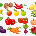 矢量手绘水果蔬菜 免费PNG素材