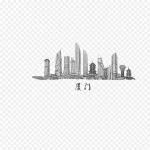 手绘的厦门手绘免扣png 高清PNG