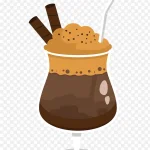 一杯咖啡手绘牛奶咖啡手绘扁平化 高清PNG