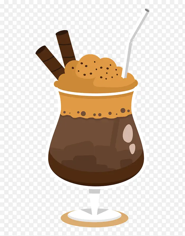 一杯咖啡手绘牛奶咖啡手绘扁平化