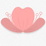 手绘桃花花瓣图形 免费PNG素材