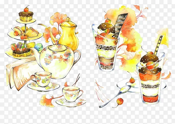 手绘下午茶