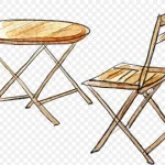 手绘桌椅家具 透明背景PNG