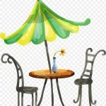 卡通手绘户外桌子 透明背景PNG