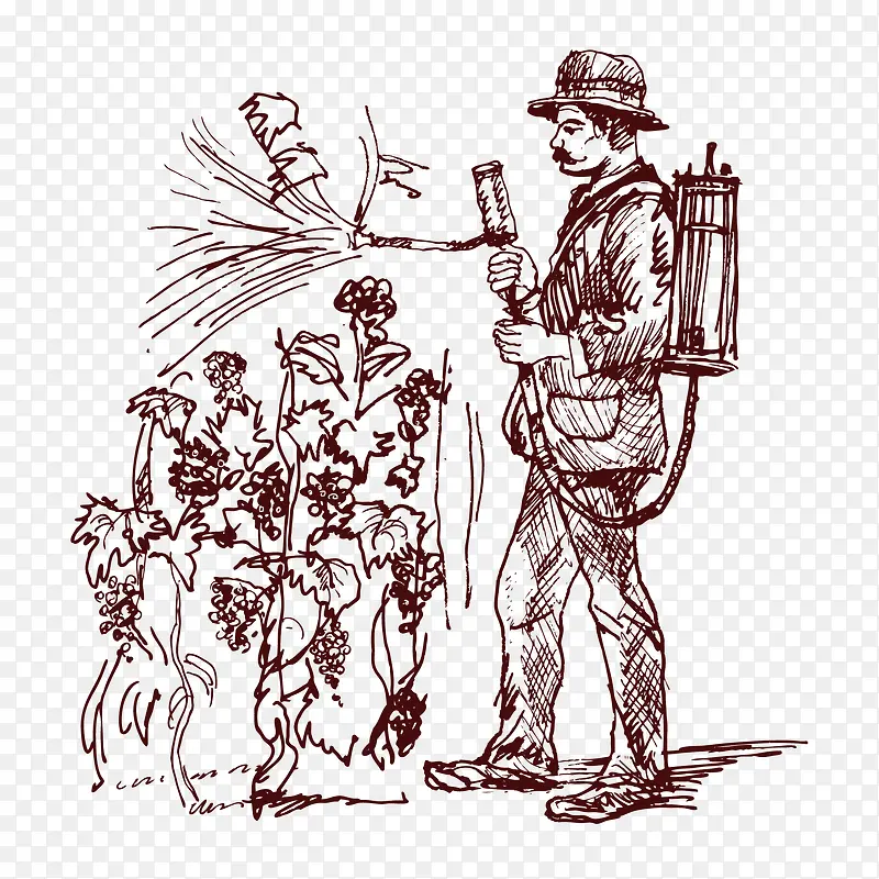 手绘园丁