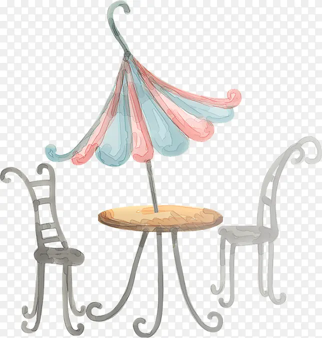 卡通手绘户外桌子