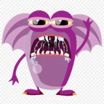 手绘流口水素材怪物 高清PNG