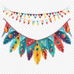 节日装饰旗 PNG素材下载