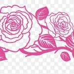 紫红玫瑰装饰花纹 高清PNG