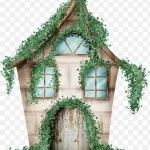 植物装饰图案房子 高清PNG