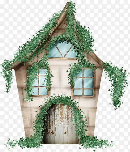 植物装饰图案房子