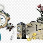 装饰怀表和装饰花盆和装饰钟楼 高清PNG