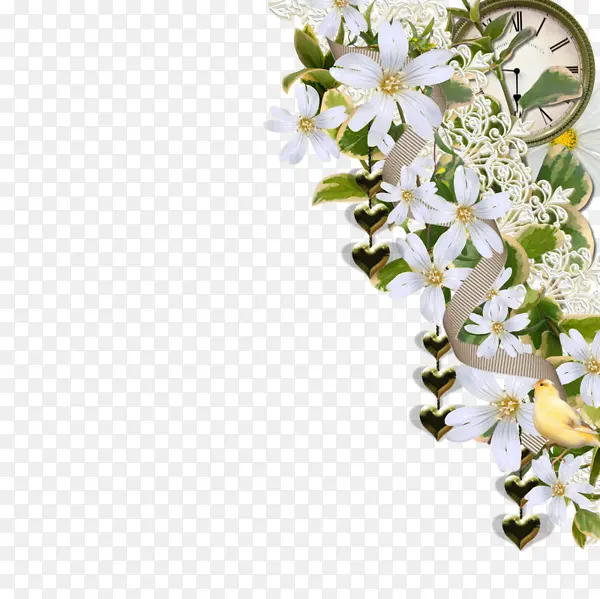 百合花钟表装饰图案