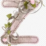 布艺装饰字母Z 透明背景PNG