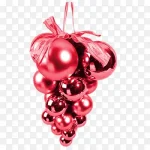 红色发光球 红色丝带 免费PNG素材