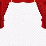 红色幕布 透明背景PNG