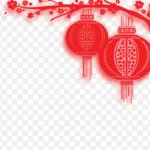 红色喜庆灯笼剪影 PNG素材下载