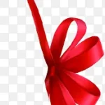 红色蝴蝶结大红色 透明背景PNG